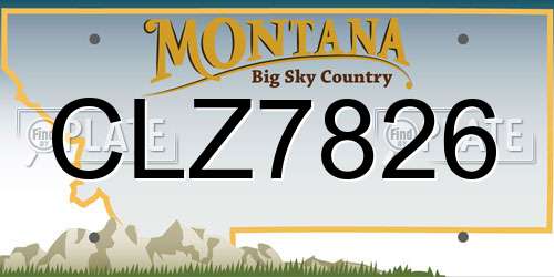 CLZ7826 Montana License Plate