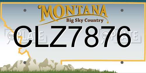 CLZ7876 Montana License Plate