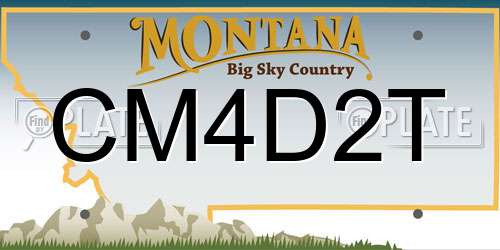 CM4D2T Montana License Plate