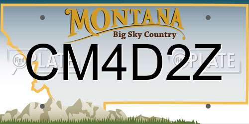 CM4D2Z Montana License Plate