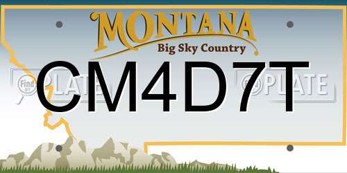 CM4D7T Montana License Plate