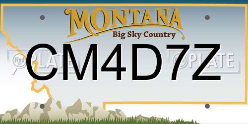 CM4D7Z Montana License Plate