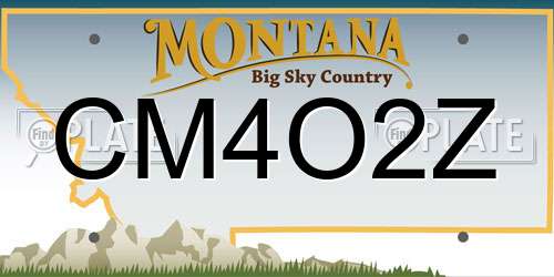CM4O2Z Montana License Plate