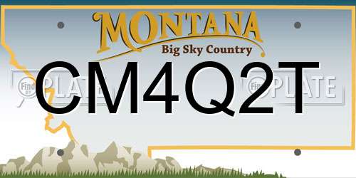 CM4Q2T Montana License Plate