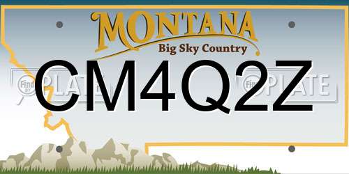 CM4Q2Z Montana License Plate