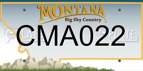 CMA022 Montana License Plate