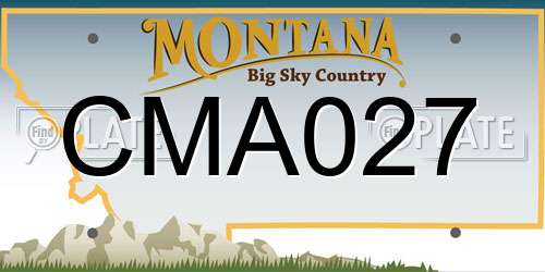 CMA027 Montana License Plate