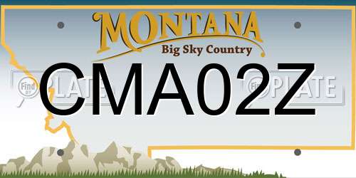 CMA02Z Montana License Plate