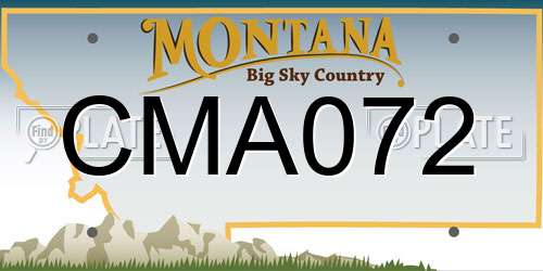 CMA072 Montana License Plate