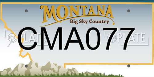 CMA077 Montana License Plate