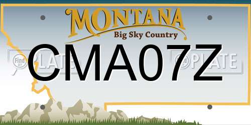 CMA07Z Montana License Plate