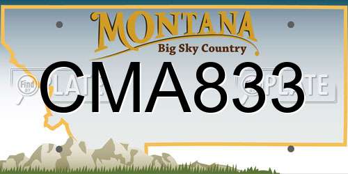 CMA833 Montana License Plate