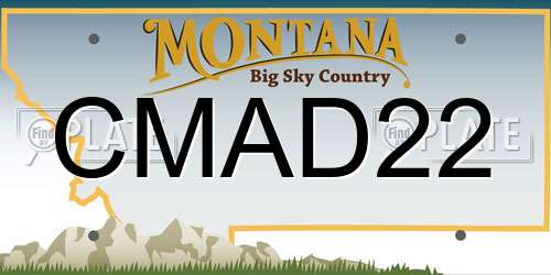 CMAD22 Montana License Plate