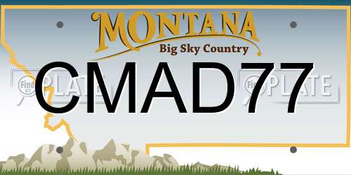 CMAD77 Montana License Plate
