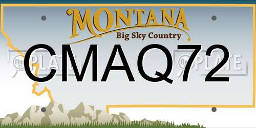 CMAQ72 Montana License Plate