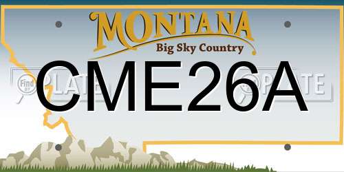 CME26A Montana License Plate