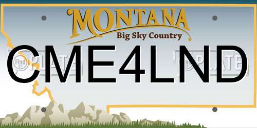CME4LND Montana License Plate