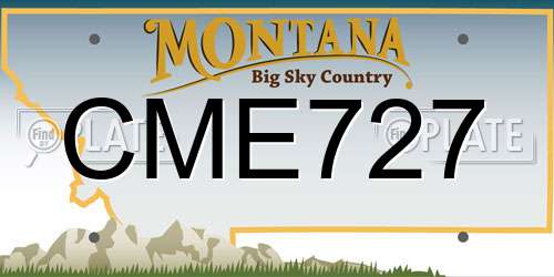 CME727 Montana License Plate