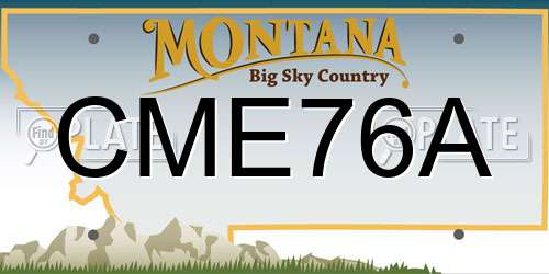 CME76A Montana License Plate