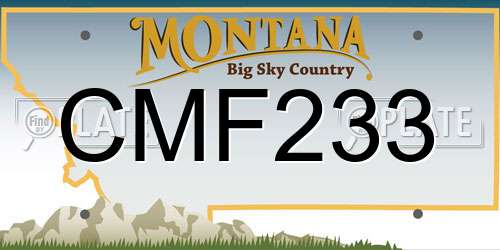 CMF233 Montana License Plate