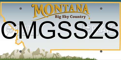 CMGSSZS Montana License Plate