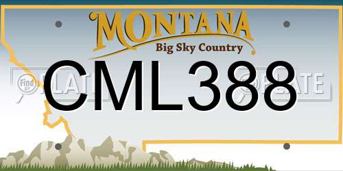 CML388 Montana License Plate