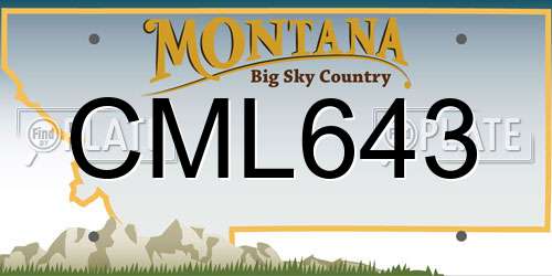 CML643 Montana License Plate