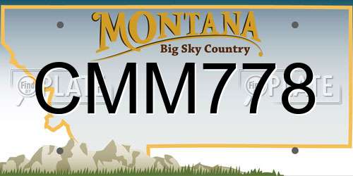 CMM778 Montana License Plate