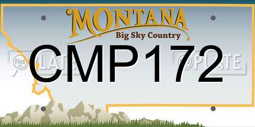 CMP172 Montana License Plate