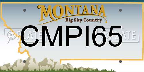 CMPI65 Montana License Plate