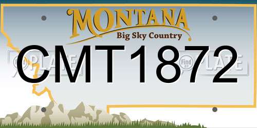 CMT1872 Montana License Plate