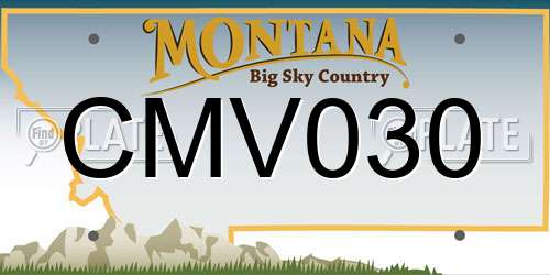 CMV030 Montana License Plate