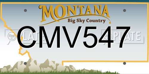 CMV547 Montana License Plate