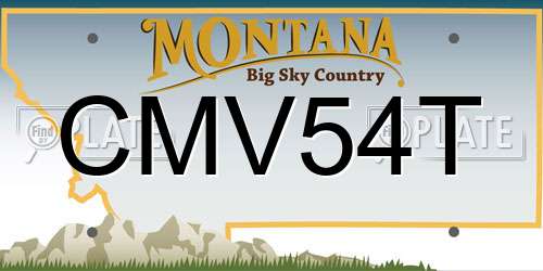 CMV54T Montana License Plate