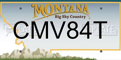 CMV84T Montana License Plate