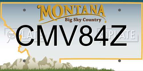 CMV84Z Montana License Plate