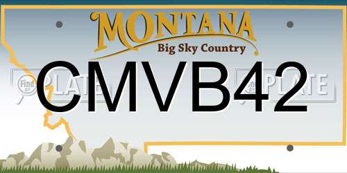 CMVB42 Montana License Plate