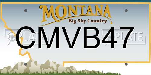 CMVB47 Montana License Plate