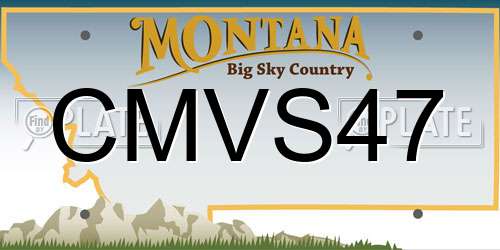 CMVS47 Montana License Plate