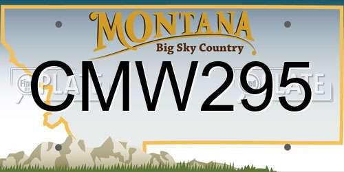 CMW295 Montana License Plate