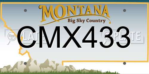 CMX433 Montana License Plate