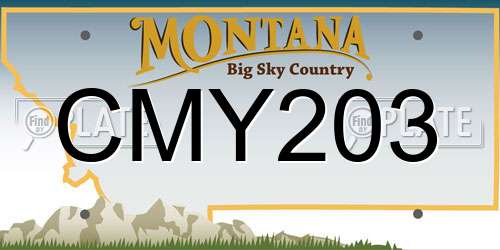 CMY203 Montana License Plate