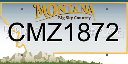 CMZ1872 Montana License Plate