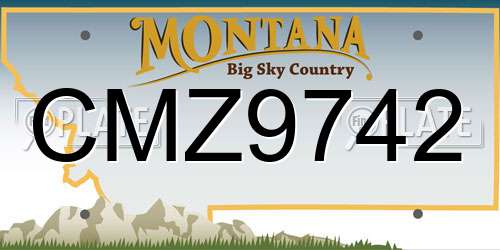 CMZ9742 Montana License Plate
