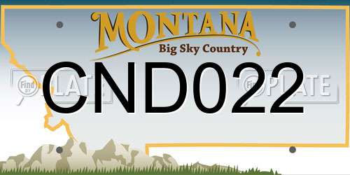 CND022 Montana License Plate