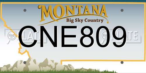 CNE809 Montana License Plate