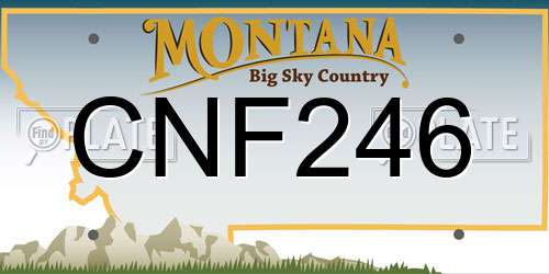 CNF246 Montana License Plate