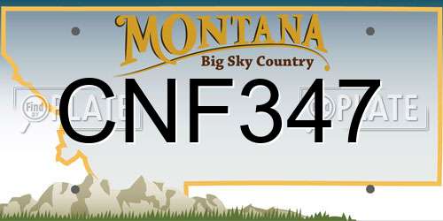CNF347 Montana License Plate