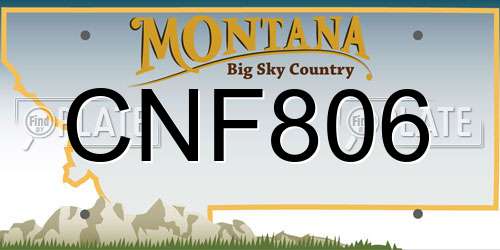 CNF806 Montana License Plate