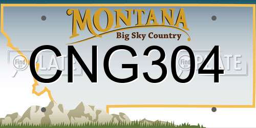 CNG304 Montana License Plate